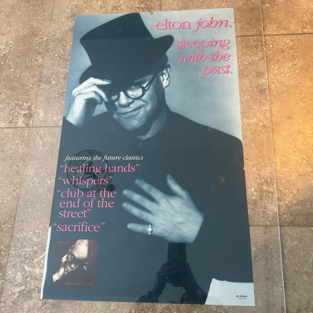Elton John Sleeping With The Past 1989 MCA‎ Promo Poster 18x30